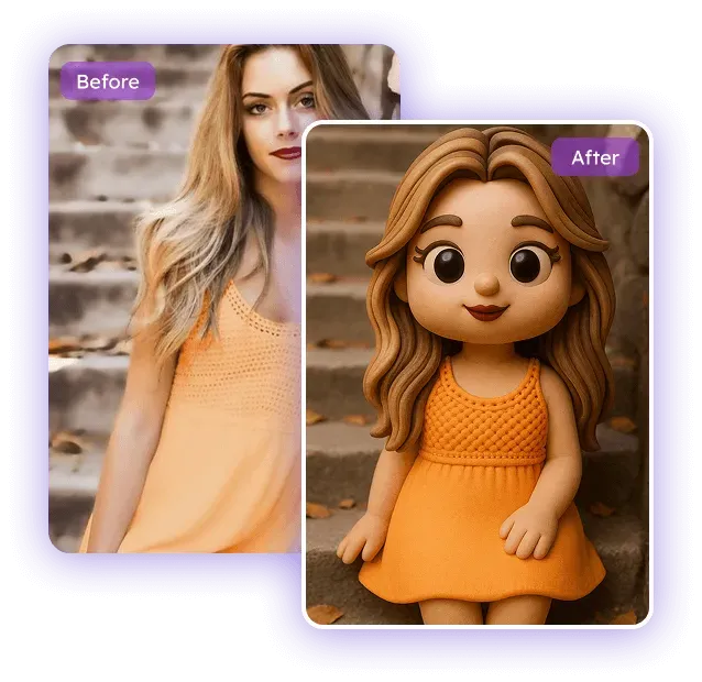 Foto till lera: Omvandla din foto till Claymation-konst gratis online