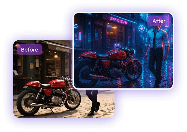 Mühelos Fotos in Cyberpunk verwandeln ohne Registrierung