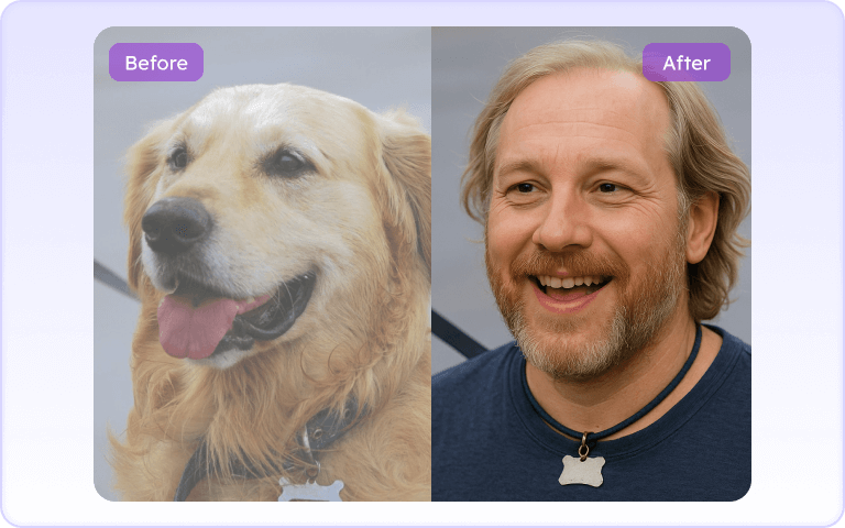ペットの写真を人間に変える Feature
