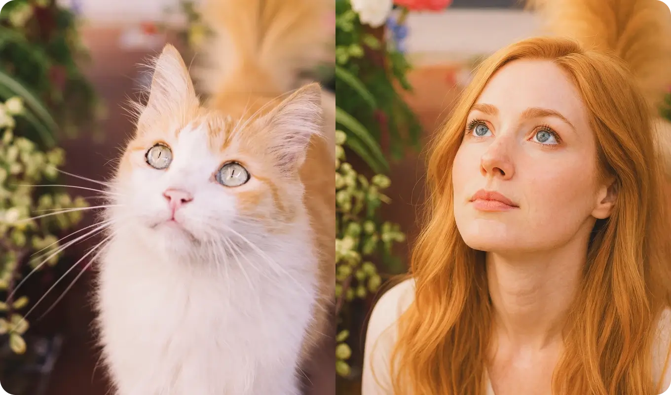 Drehen Haustierfoto in Mensch