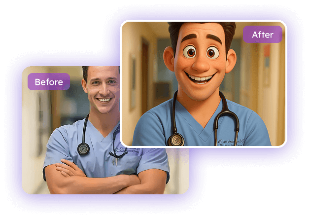 Erstellen Sie sofort grenzenlose Pixar-Bilder kostenlos