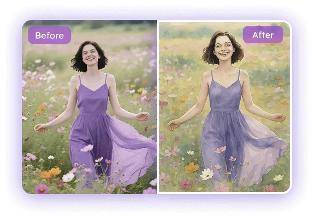 水彩画への写真