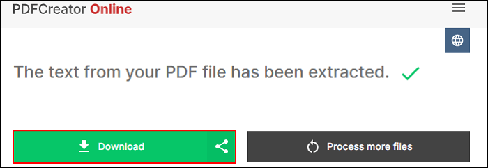 download extracted text from your upload pdf
