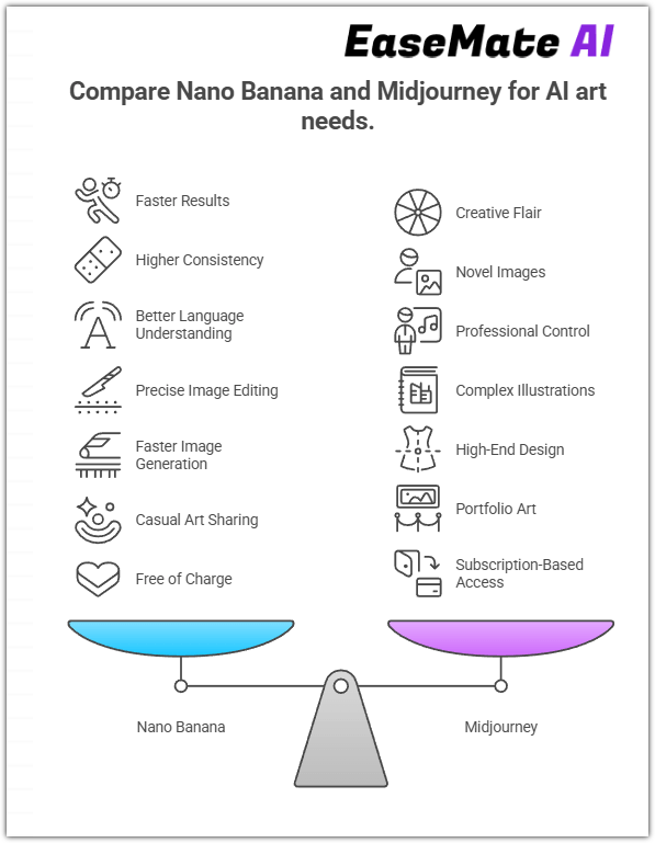 nano banana vs midjourney differences