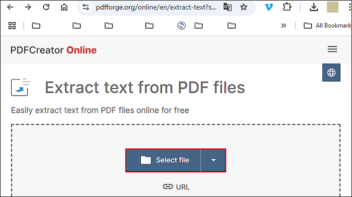 pdfcreator online click select a file