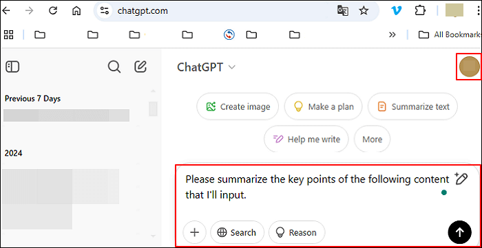 type chatgpt prompts press ok