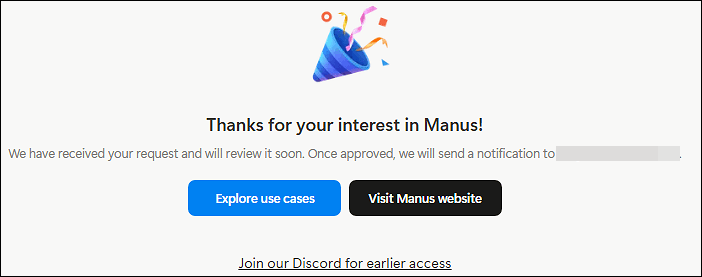 wait response from manus